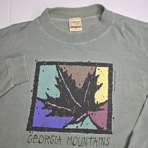 Vintage SUTTON'S SPORTSWEAR Georgia Mountains Men's Large Green T-shirt -2217